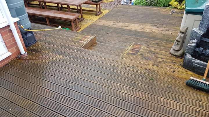 pressure washing decking before